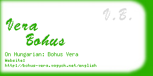 vera bohus business card